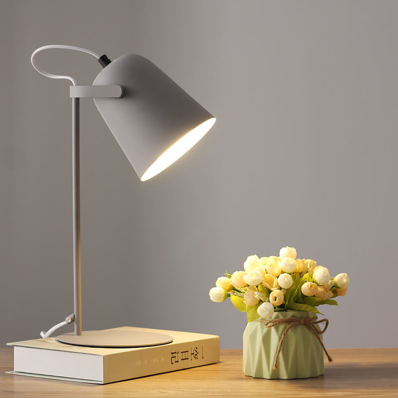 Metal Accent Light 12 Inch Iron Task Lamp with Bucket Shade E27 Socket for Nightstand Desktop Office Corner Home