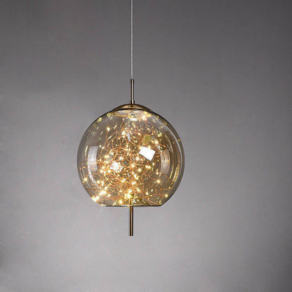 Glass Pendant Light with Adjustable Cord – Modern Minimalist Hanging Ceiling Fixture for Living Room, Bedroom & Dining | LED Ambient