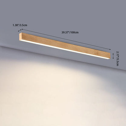 Hardwired Linear LED Ceiling Light with Natural Aluminum Frame & Acrylic Diffuser for Living Room, Bedroom & Entryway