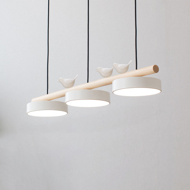 Linear LED Ceiling Light Fixture 36W 31.5 Inch Wood Iron Resin 3-Temperature Adjustable Flush Mount for Bedroom Living Room Hallway Kitchen