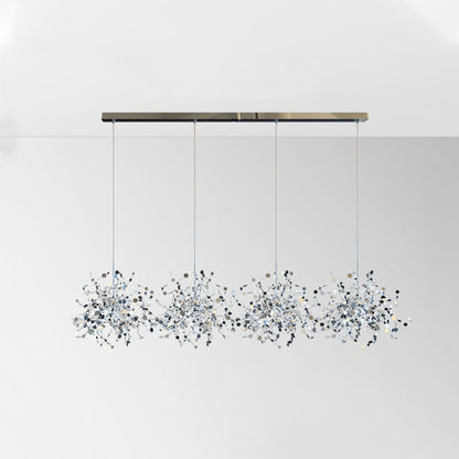 Mid-Century Starburst Hanging Fixture with Height-Adjustable Chain for Dining & Living Spaces Gold or Silver Finish G9 Socket Metal Construc