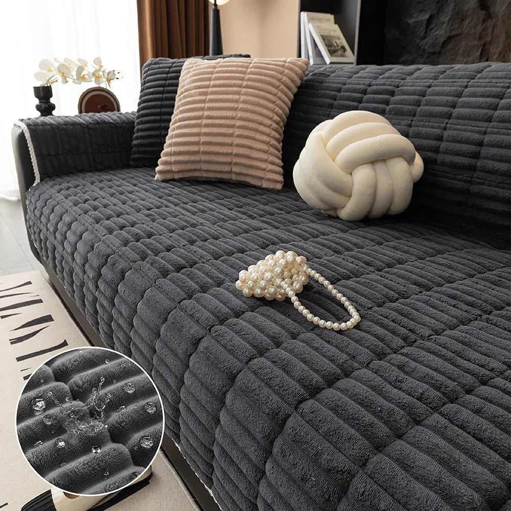 Quilted Furniture Protector with Moisture Barrier Non-Skid Backing for Couch Loveseat Chair Pet-Friendly Machine Washable Soft Flannel