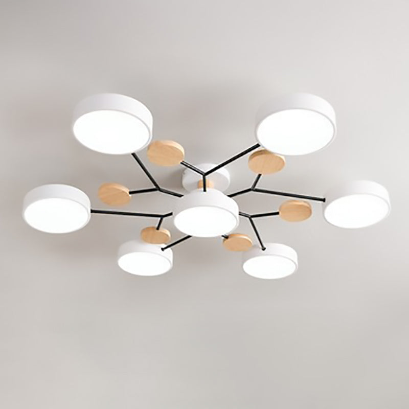 Modern Branch Sphere Semi-Flush Ceiling Light with Integrated LED for Bedrooms & Living Spaces