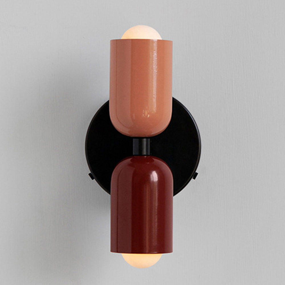 Two-Tone Glass Wall Sconce with Dual Light Uplight Downlight for Bedroom Living Room Hallway Modern Minimalist Home Accent Lighting