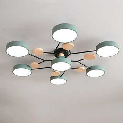 Modern Branch Sphere Semi-Flush Ceiling Light with Integrated LED for Bedrooms & Living Spaces