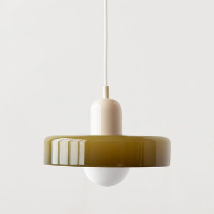 Art Glass Dome Pendant Light Fixture with Adjustable Cord for Kitchen Island Dining Room Bedroom | Modern Round Ceiling Hanging Lamp