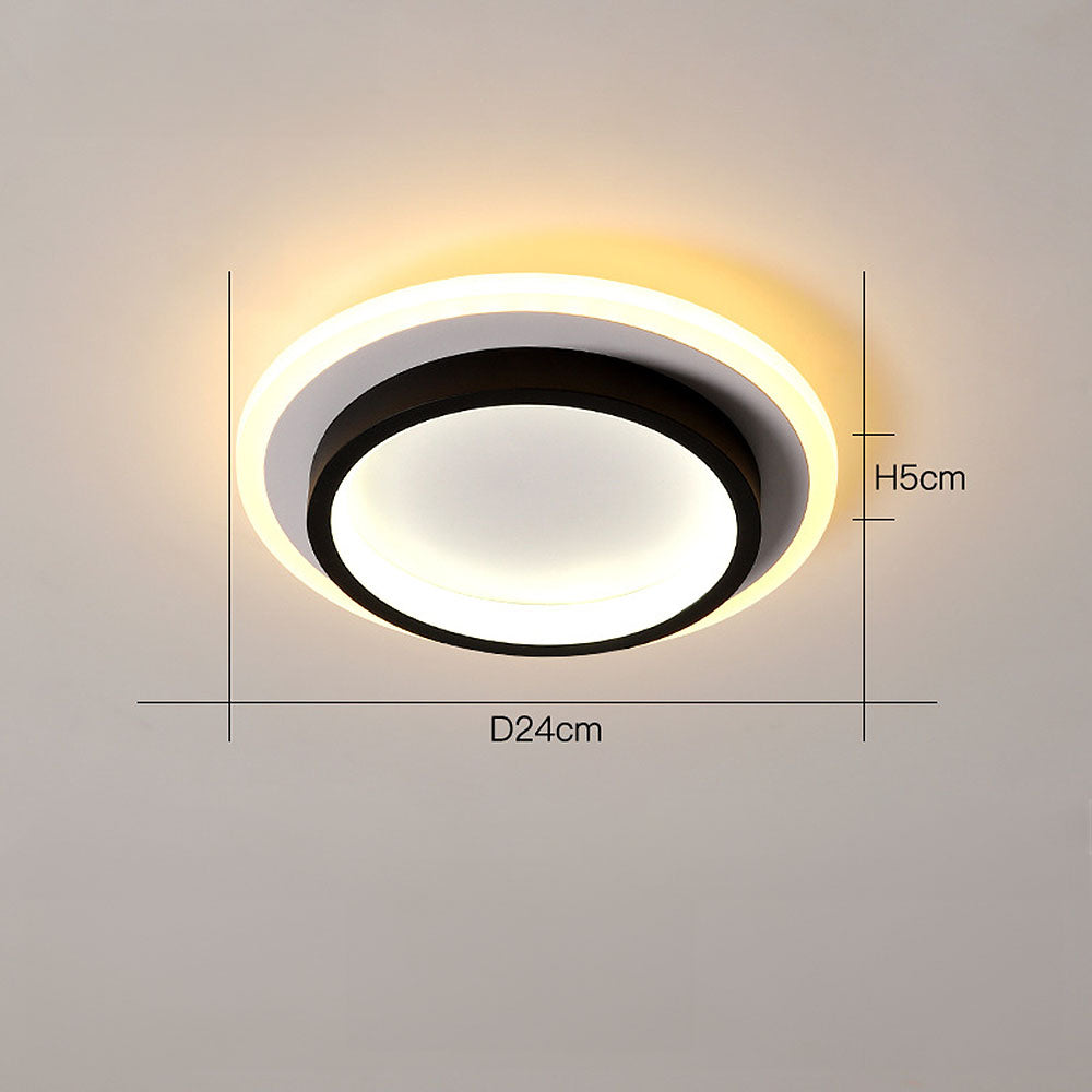 Flush Mount LED Disk Light 10W 20W Ultra-Slim 2 in Profile Black White for Low Ceilings Bedroom Hallway Foyer Apartment Living Room Modern H