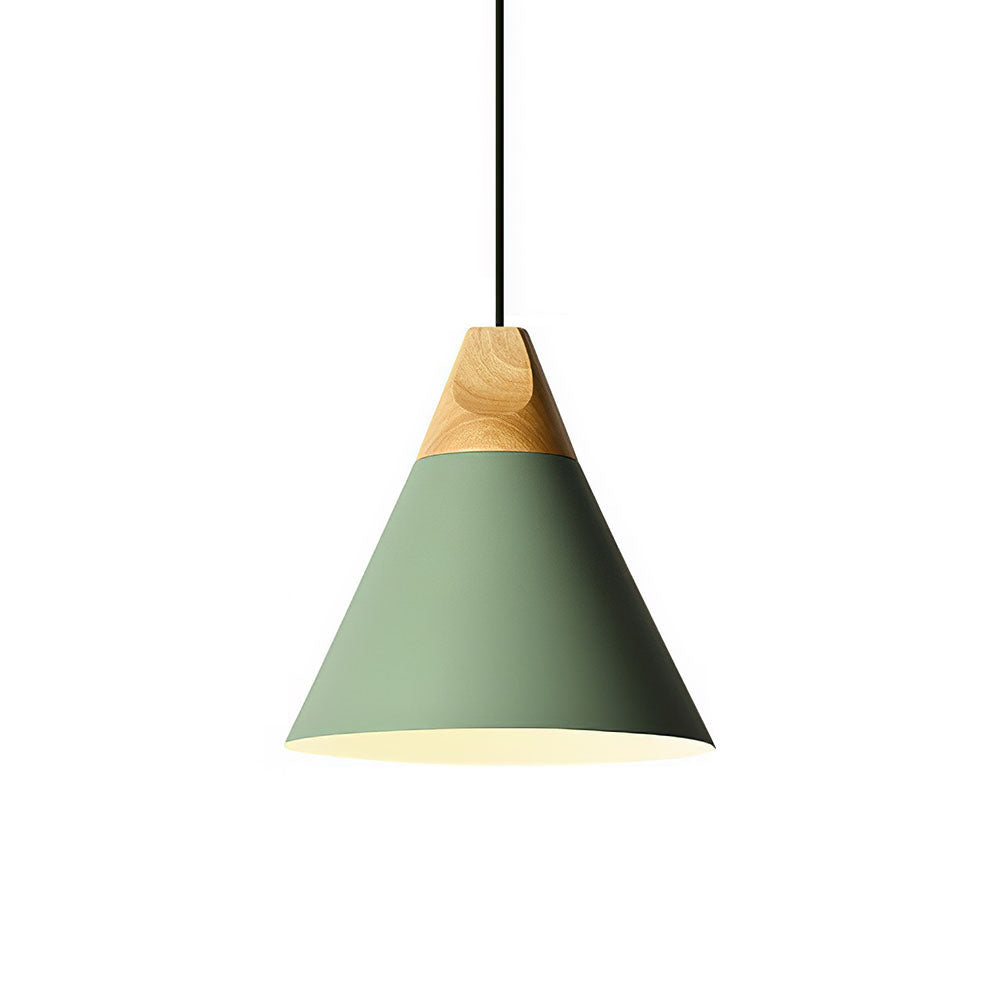 Aluminum & Wood Hanging Lamp E27 Socket Gray Black White Yellow Kitchen Island Dining Table Overhead Fixture Scandinavian Style Modern Minim
