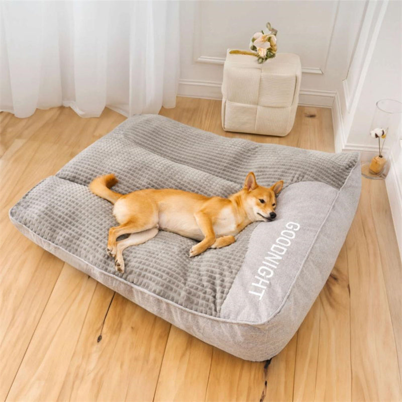 Plush Bolster Pet Lounger with Supportive Rim for Medium to Large Dogs – Cushioned Sleeping Pad in Brown – Removable Washable Cover – 31 × 2