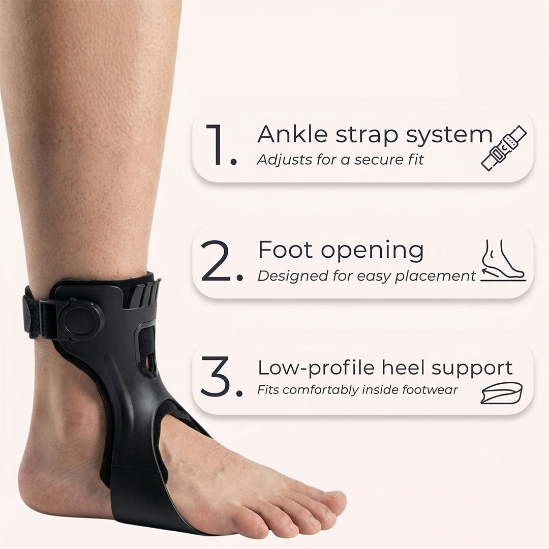 Adjustable Ankle Foot Orthosis Brace for Drop Foot Support | Toe Lift AFO Splint for Walking Stability and Gait Correction | Lightweight Mob