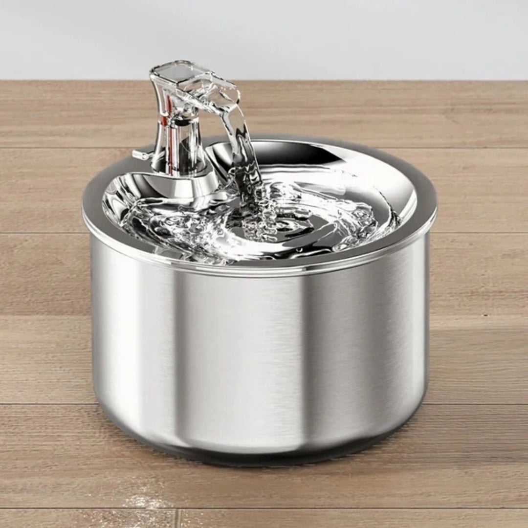 Motion-Activated Pet Water Fountain with 4-Stage Filtration for Cats & Dogs – Stainless Steel 68 oz Automatic Drinking Station