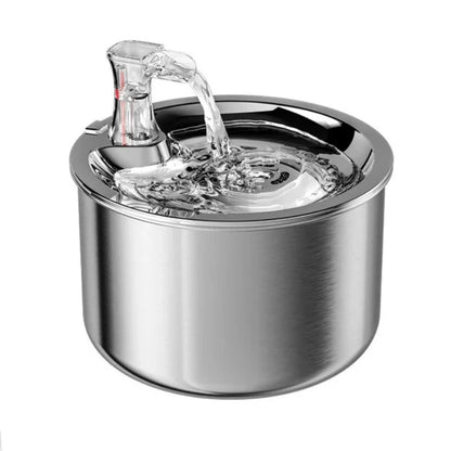 Motion-Activated Pet Water Fountain with 4-Stage Filtration for Cats & Dogs – Stainless Steel 68 oz Automatic Drinking Station