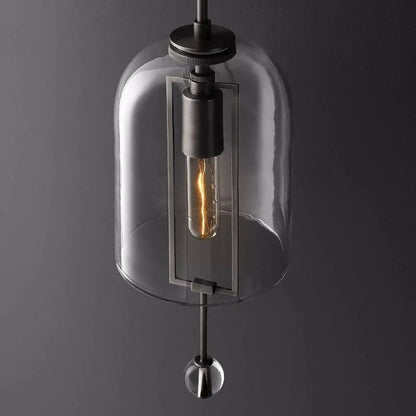 Modern Glass Globe Wall Light with Geometric Frame – Vintage Brass, Bronze & Satin Nickel – 23 or 29 Inch Height – Sculptural Sconce for