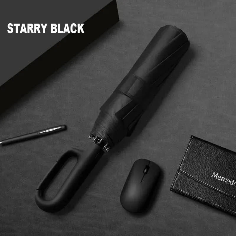 Automatic Open Close Umbrella Windproof 8-Rib UV Protection Compact Folding Travel