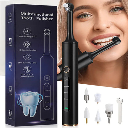 Tooth Polisher 5 in 1, Rechargeable Teeth Polisher and Tooth Cleaner with Tartar Remover, Dental Care Kit for Home