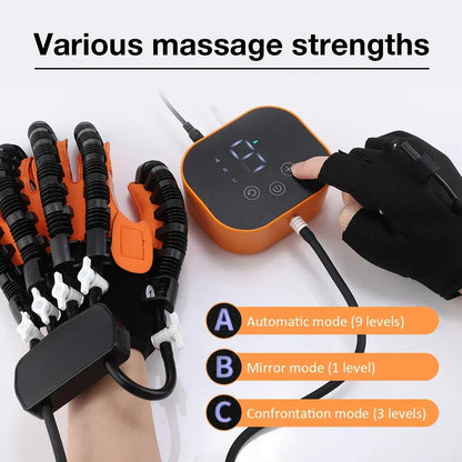 Therapeutic Hand Rehabilitation Glove for Stroke Recovery with Heat, Massage & Compression Training Modes for Home Physical Therapy