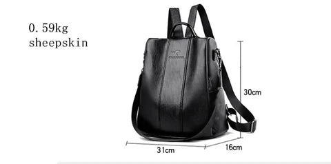 Anti-Theft Backpack with Hidden Security Pockets