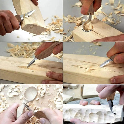 Carving Knife Kit for Wood — 8-Piece Whittling Tool Set with Hook Blade, Detail Knives & Files for Spoon Carving, Sculpting & Craft Work