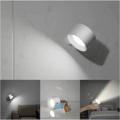 Cordless Rotating Sconce Light USB Rechargeable 3 in Magnetic Mount Touch Dimming Night Light for Bedside Hallway Closet Accent Lighting No