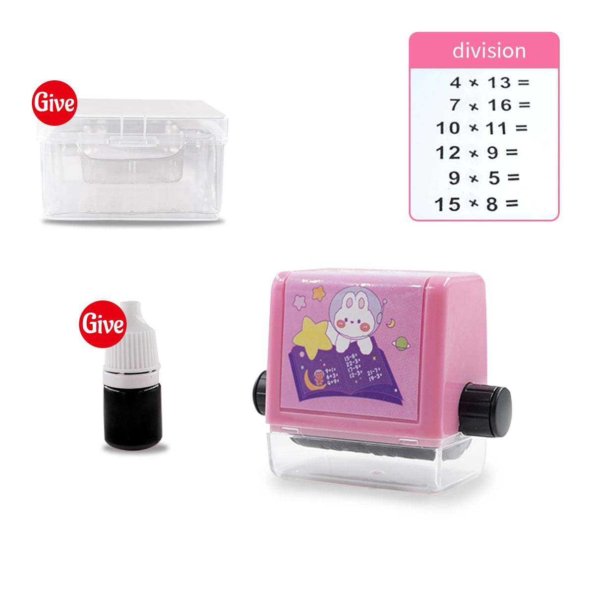 Handheld Arithmetic Stamp Roller for Kids Elementary School Homework Practice & Learning