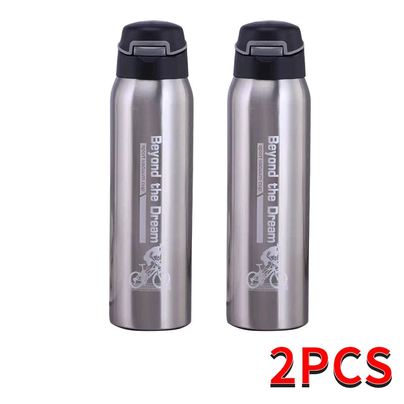 Insulated Stainless Steel Water Bottle with Sport Cap & Carry Loop – 17 oz Double Wall Bike Bottle for Cycling, Commuting & Outdoor Sports