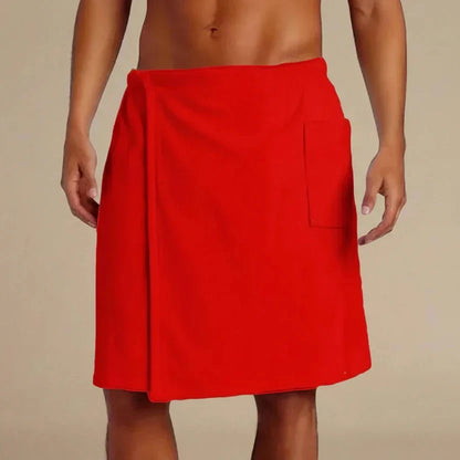 Towel Wrap for Bathing with Velcro Fastening and Storage Pocket