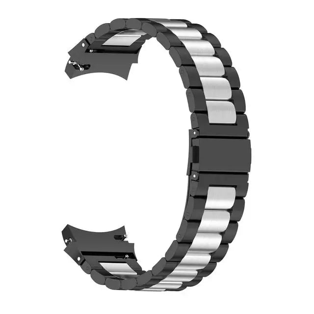 Leather & Steel Smartwatch Strap for Galaxy Watch 5 – Adjustable Wristband in Multiple Finishes