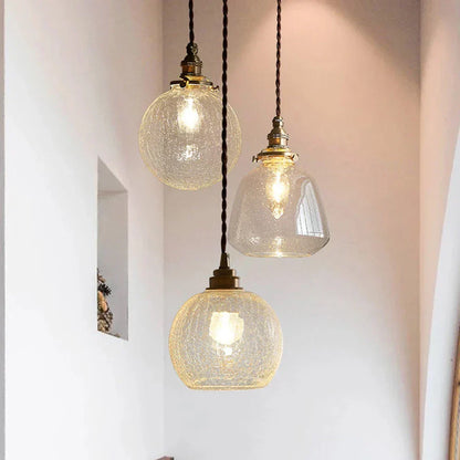 Clear Glass Hanging Lamp E27 Socket 6 in Diameter Scandinavian Style for Dining Room Kitchen Island Over Table Adjustable Cord Modern Minima