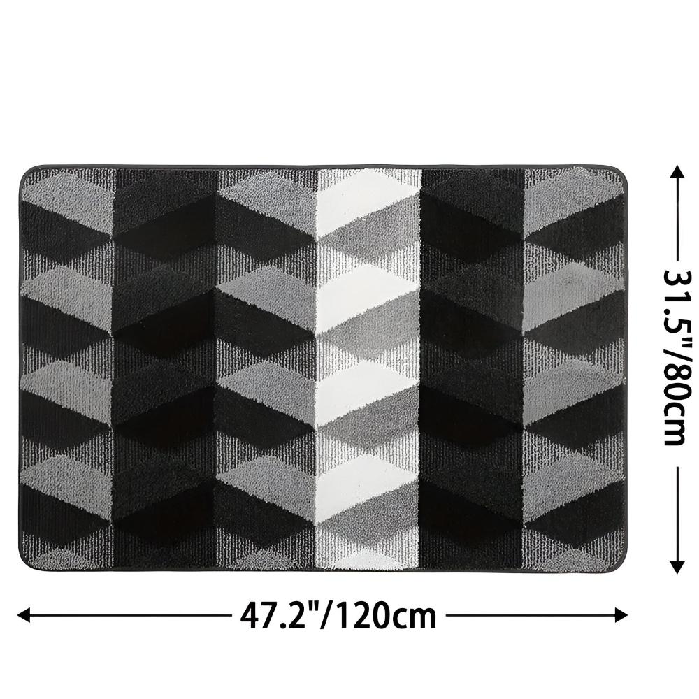 Sable Area Rug - Washable Microfiber, Non-Slip Geometric Design
