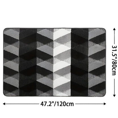 Sable Area Rug - Washable Microfiber, Non-Slip Geometric Design