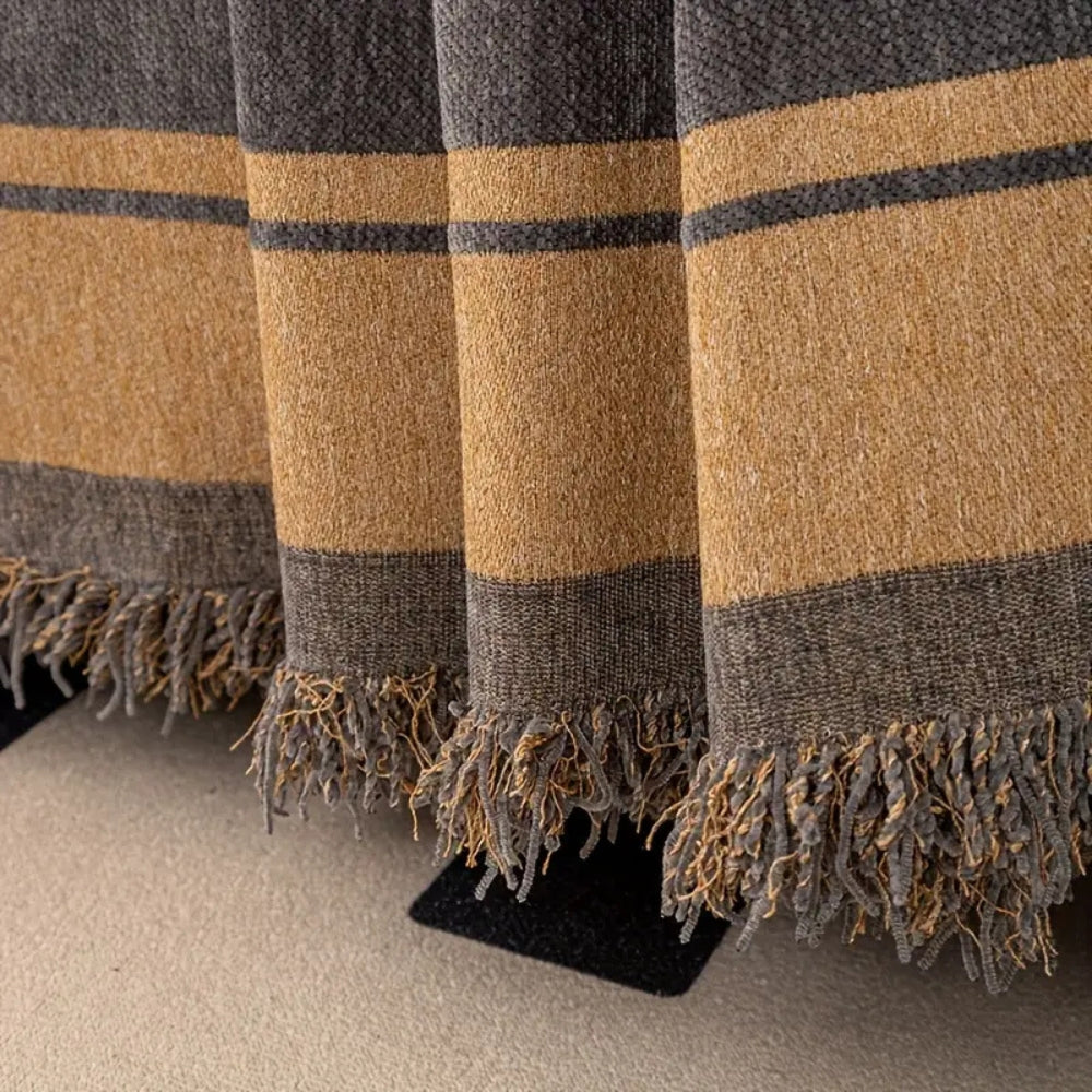 Sable Sofa Cover - Reversible Chenille, Tiger Motif for Sectional and Couch