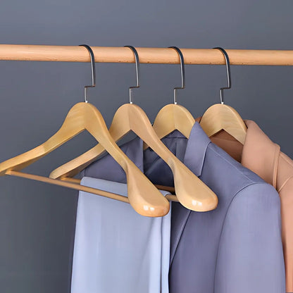 Sable Wooden Coat Hangers - Polished Lotus Wood, 360° Swivel