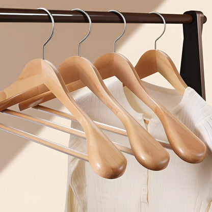 Sable Wooden Coat Hangers - Polished Lotus Wood, 360° Swivel