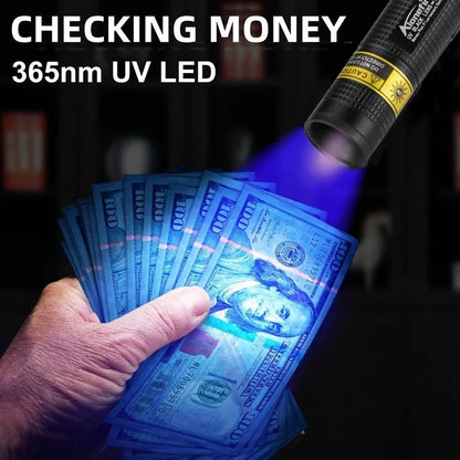 UV Flashlight Rechargeable, Black Light Flashlight for Pet Urine Detection, Mini UV Light for Leak and Stain Inspection