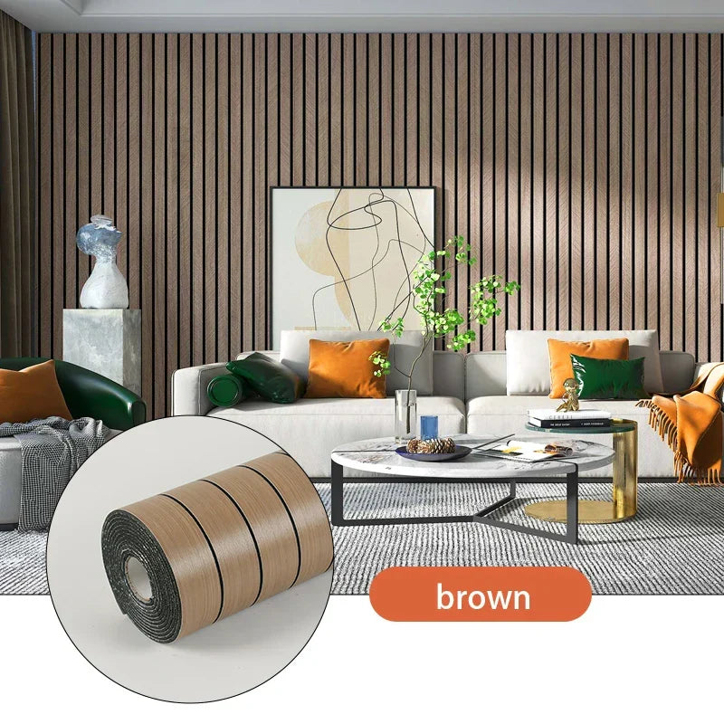 Self-Adhesive Vinyl Slatted Panel 16 in x 118 in Peel and Stick Textured Covering for Walls Ceilings Cabinets Waterproof Mold-Resistant PVC