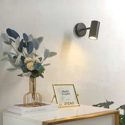 Adjustable Rotating Metal Wall Sconce with Integrated LED for Bedroom Reading Accent Lighting Hallway Art Display Task Light