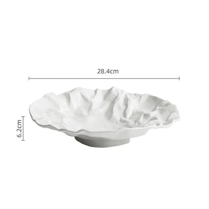 Ocean Wave Serving Bowl Ceramic Porcelain Handcrafted Dinnerware for Kitchen Dining Room Coastal Table Decor Salad Soup