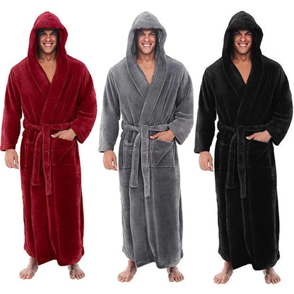 Cozy Bathrobe for Men | Thick Plush Hooded Design for Ultimate Warmth