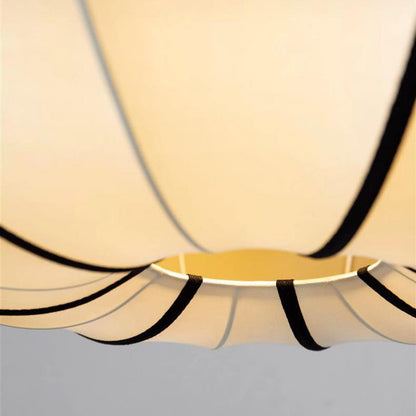 Fabric Ceiling Light 16-Inch Orb Shade for Dining Room Bedroom Kitchen Island White Silk Hanging Fixture E27 Socket Adjustable Height