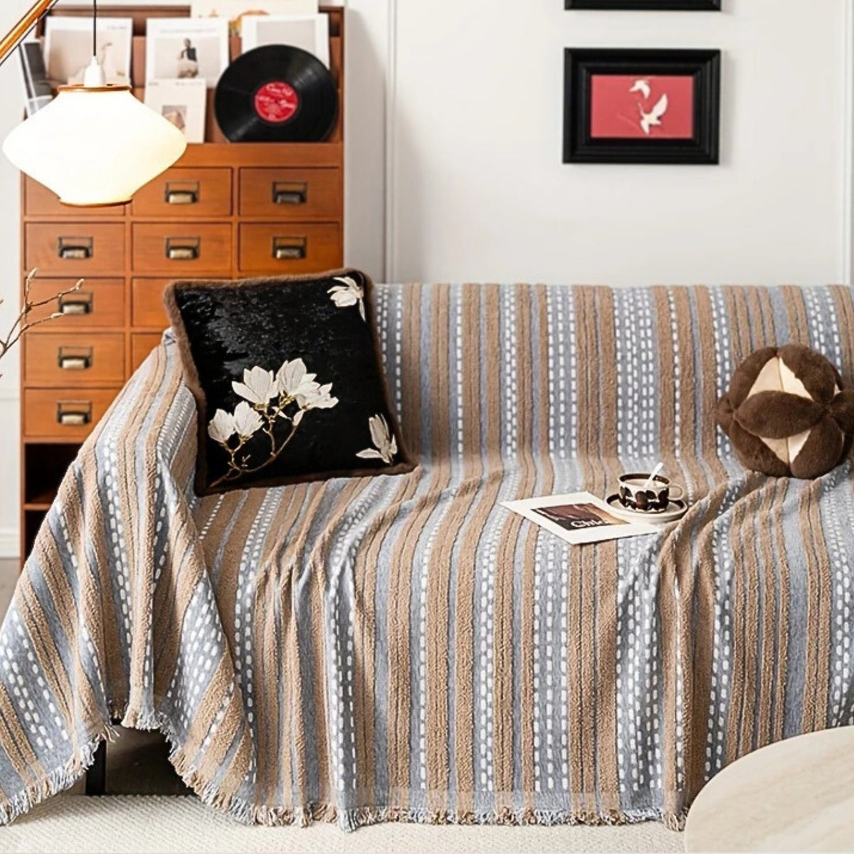 Sahara Sofa Cover - Plush Microfiber, Boho Design