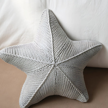 Sandy Cushion - Hand-Knitted, Nautical Starfish Design