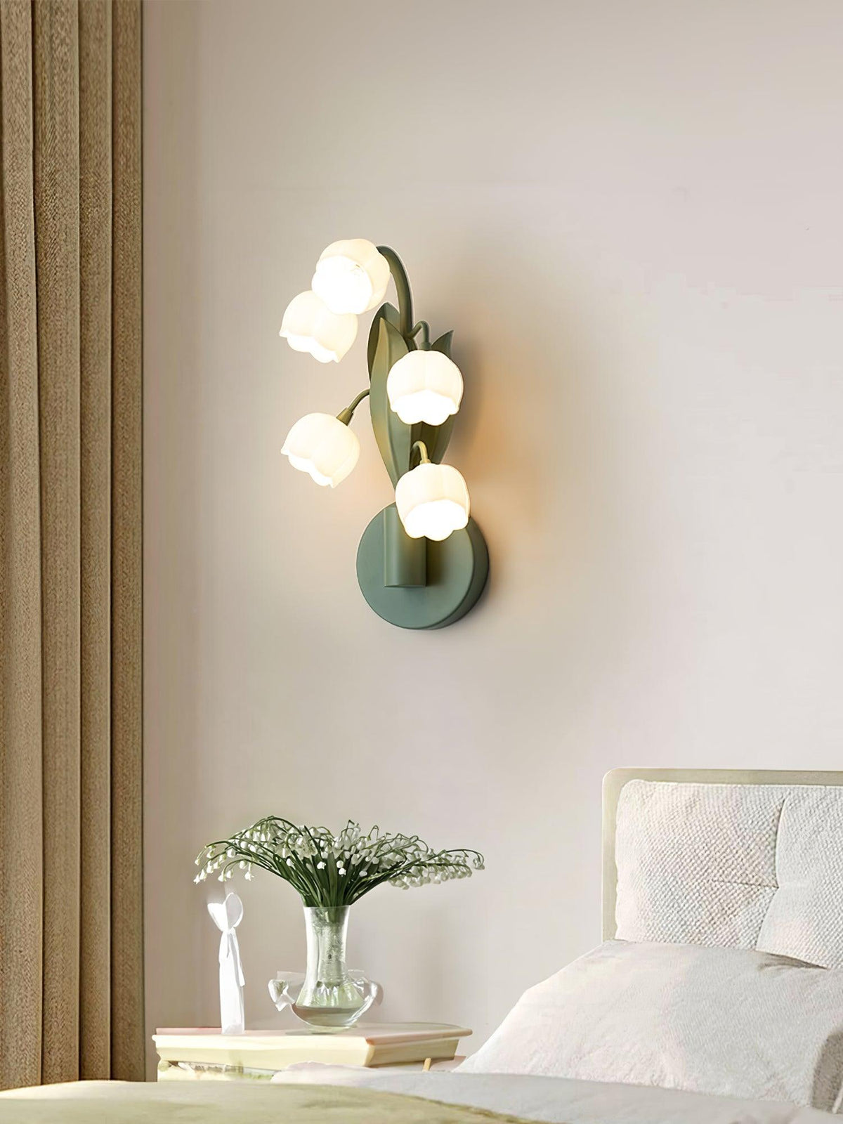Orchid-Inspired Decorative Sconce with Adjustable Color Lighting for Bedroom Living Room Bathroom Modern Nature Accent Wall Mount Metal Fixt