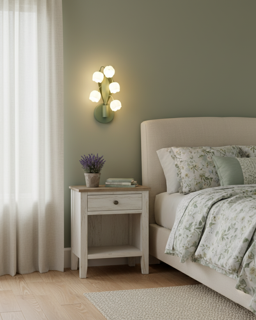 Orchid-Inspired Decorative Sconce with Adjustable Color Lighting for Bedroom Living Room Bathroom Modern Nature Accent Wall Mount Metal Fixt