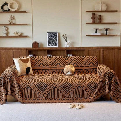Savanna Sofa Cover - Soft Chenille, Geometric Design
