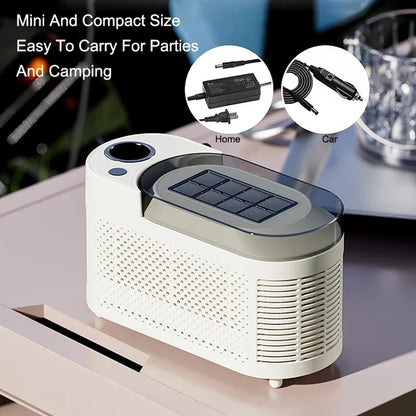 Countertop Ice Maker Machine 120W Rapid Cube Production Portable Travel Bar Office Kitchen Caravan Camping Beverage Chilling Appliance Light