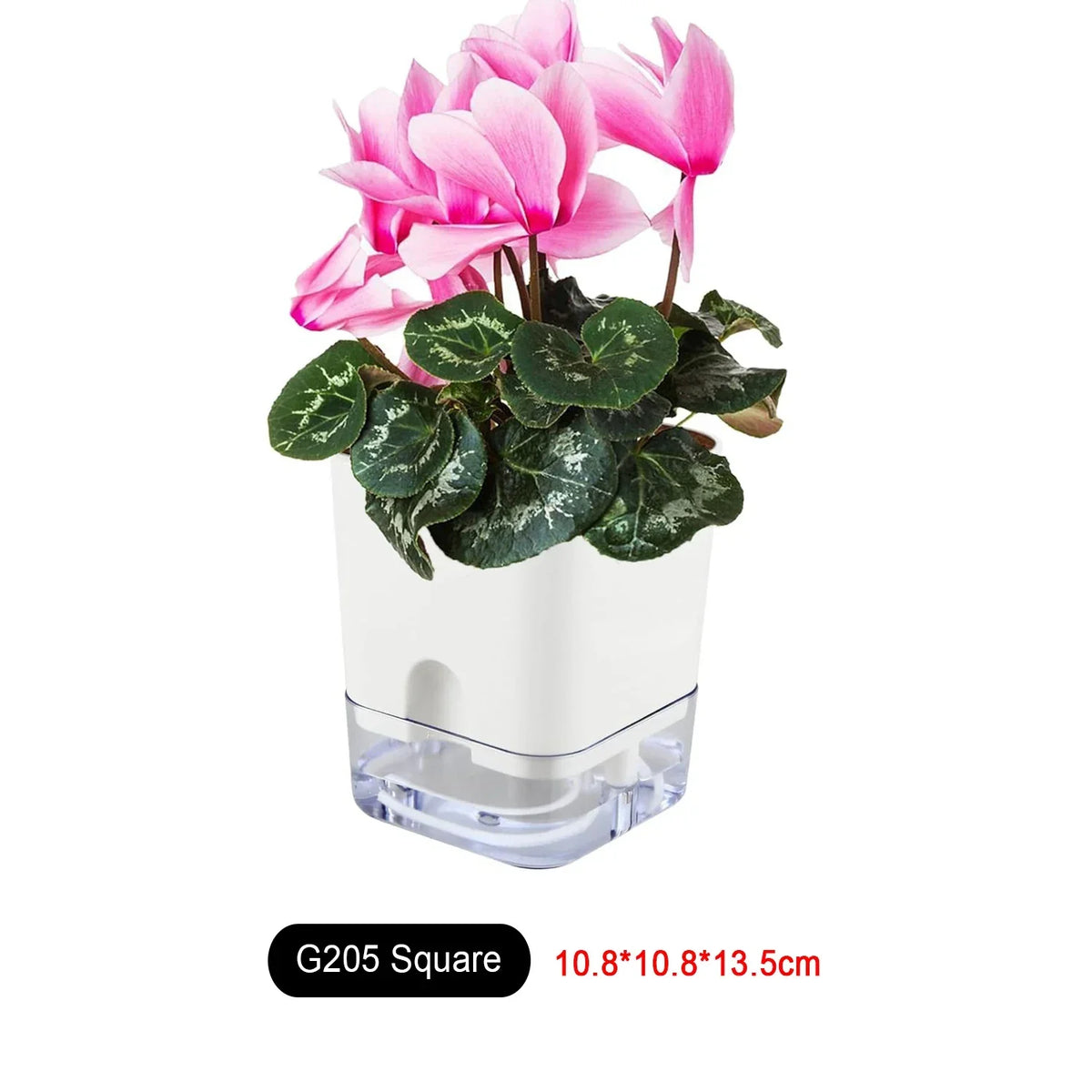 Reservoir Planter with Automatic Watering System White Plastic Indoor Herb Container for Kitchen Windowsill Office Desk Hydroponic Houseplan