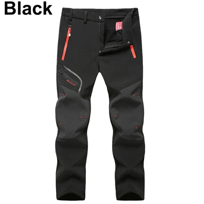Insulated Hiking Pants for Men Weatherproof Fleece-Lined Outdoor Trousers Cold Weather Gear for Camping Skiing Fishing