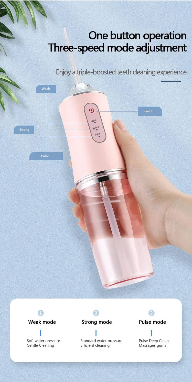 Water Flosser for Travel with Four Replacement Cleaning Heads