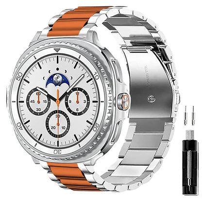 Stainless Steel Link Band for Galaxy Watch 9, Watch 8 & Watch 8 Classic – Premium Metal Bracelet Strap with Quick-Release Links – Fits