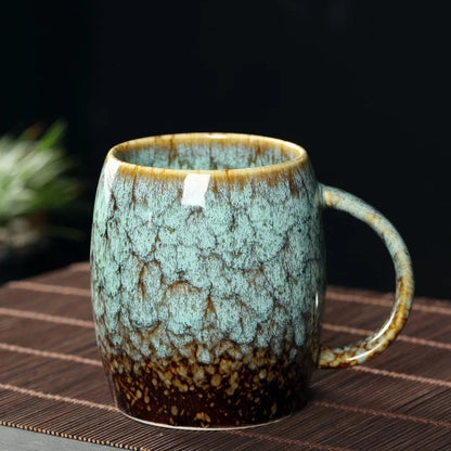 Handcrafted Stoneware Coffee Mug with Artisan Glaze – Heat-Retaining Cup for Tea, Cocoa, Hot Beverages – Kitchen Drinkware for Home, Office